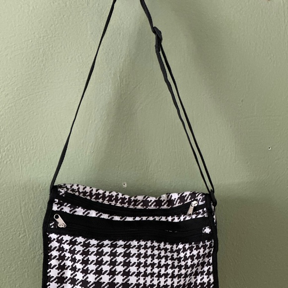 Crossbody, Black & White checked, Accessories Cloth Handbag. - Picture 2 of 6